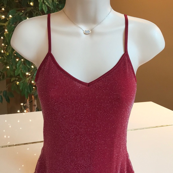 EXPRESS RED & SILVER SPARKLY CAMISOLE TOP SIZE XS - Picture 6 of 8